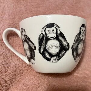 NWOT Monkey Design White Mug